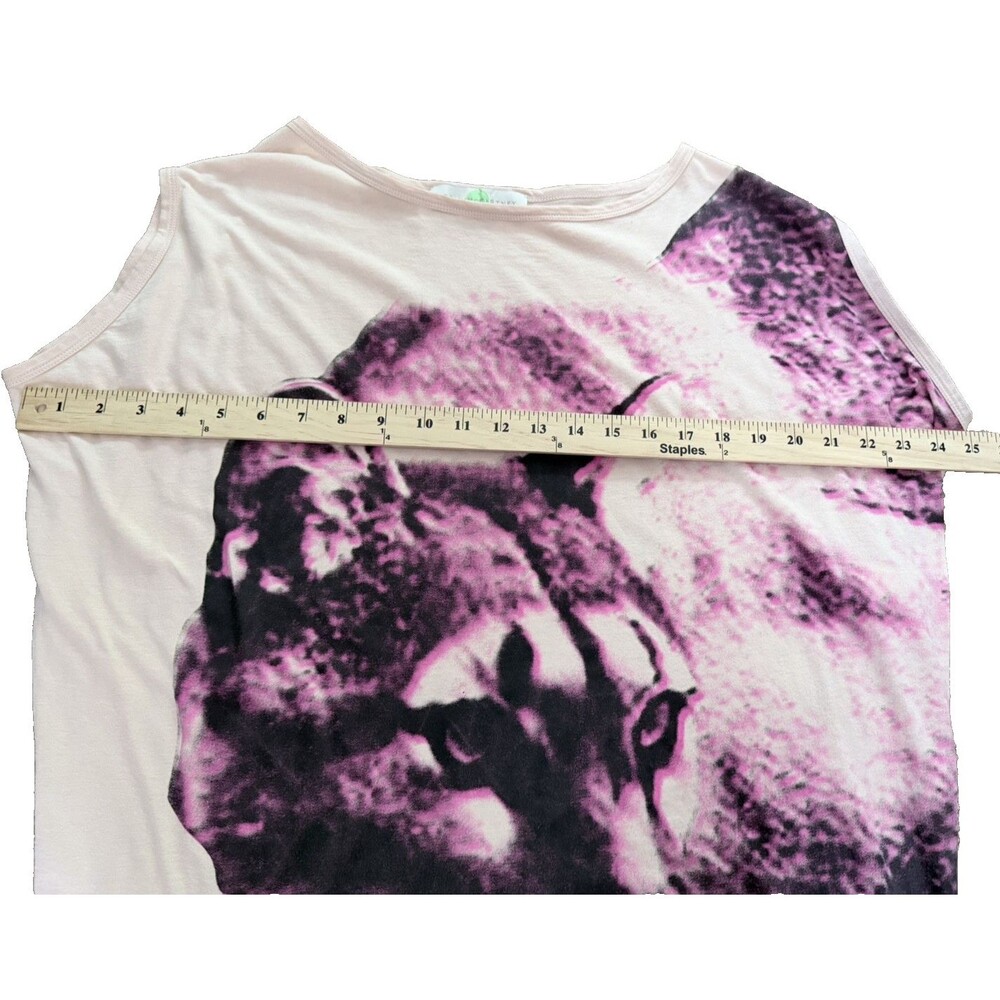 Stella McCartney Pink Lynx Graphic Tunic Top 44 Cotton Oversized Tee Portugal - Picture 7 of 16
